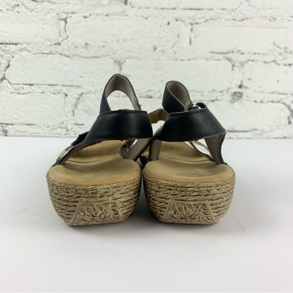 Rieker Regina Contrast Floral Metallic Ankle Heel Strap Sandals 42 - Picture 6 of 12